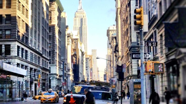 New York City warms up...for now 1 The Empire State Building enjoys a clear, sunny afternoon on Fifth Avenue on Feb. 22, 2014 before another cold front strikes.