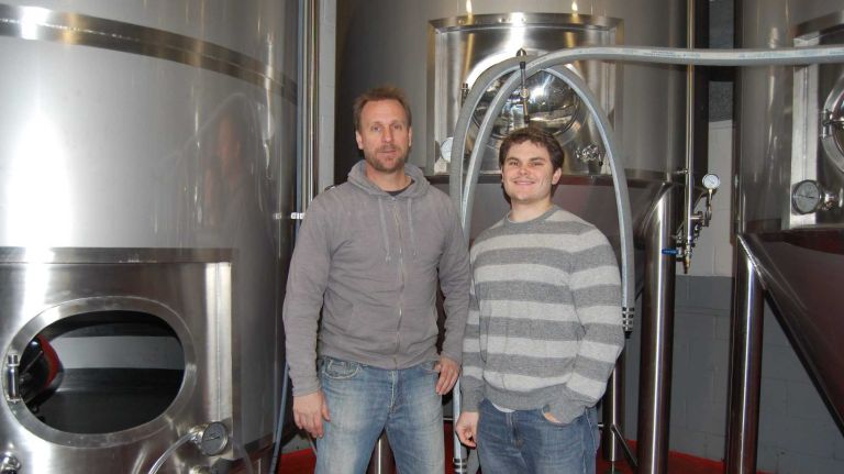 Kieran Farrell, left, and  Dave Lopez, are behind Gun Hill Brewery, part of a growing craft brew scene in the city.