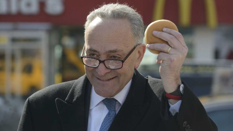 Theater review: 'The Tribute Artist,' 2 stars 1 Fast-food may never be the same. U.S. Senator Charles E. Schumer stands in front of a Manhattan McDonald's on February 9, 2014, to announce a major push to ban a chemical commonly found in fast-food bread products.