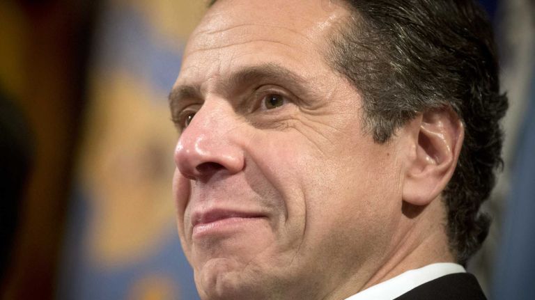 New York State Gov. Andrew Cuomo is shown before giving the State of the State address at the Empire State Plaza and Convention Center in Albany, NY.  (Jan. 8, 2014)