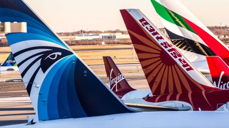 NY airports set travel records last year 1 Planes on the tarmac at John F. Kennedy International Airport in Queens. (Nov. 20, 2013)