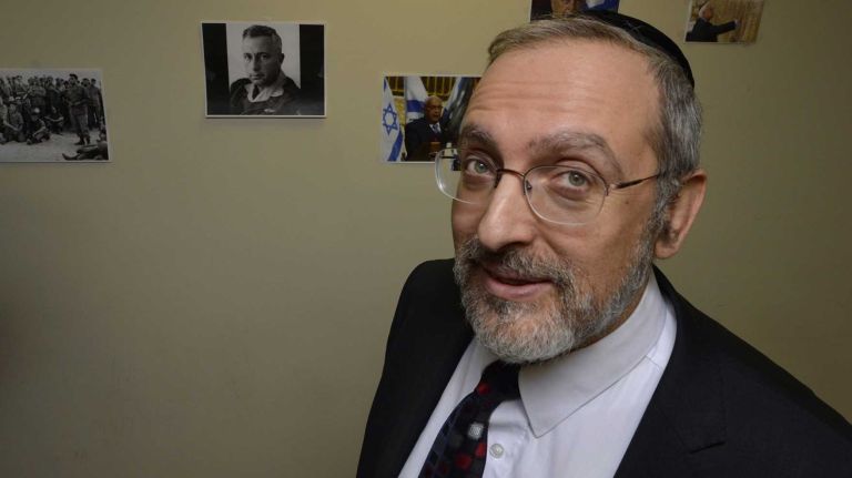 Rabbi Aryeh Katzin, Chairman Of RAJE (Russian American Jewish Experience) attends a memorial for Ariel Sharon at the Jewish Center of Brighton Beach. (Jan. 12, 2014)