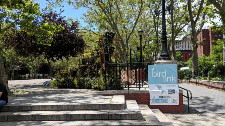 On June 8, artist Anina Gerchick unveiled her third BIRDLINK installation at Sara D. Roosevelt Park on the Lower East Side.