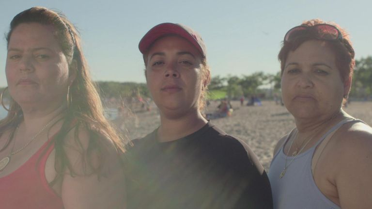 Glenda Martes, left, Sheila Molina Quinones and Kenia Ciuro are featured in the Netflix doc, "After Maria." 