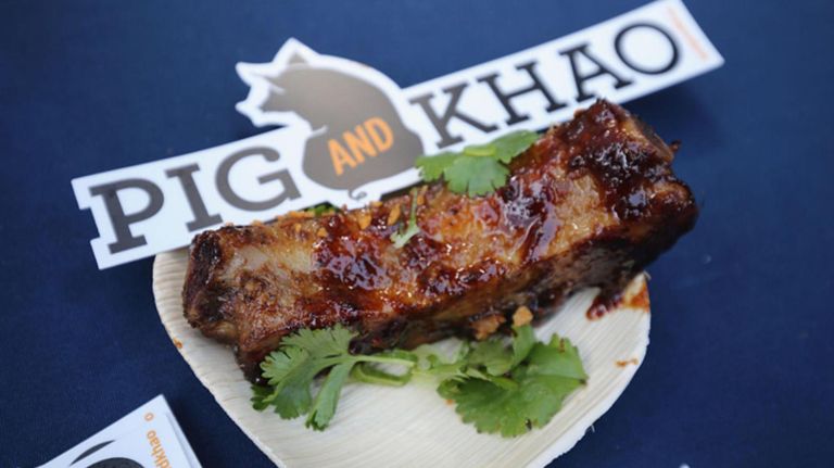 A Pig and Khao dish is on display at the Boat Basin Cafe on June 21, 2016.&nbsp; &nbsp;