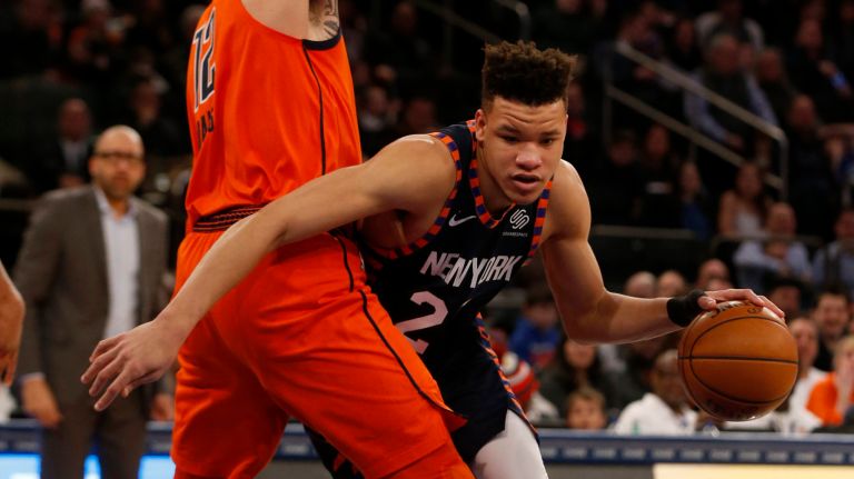Kevin Knox was held to eight points in the Knicks' 127-109 loss to the Thunder at Madison Square Garden.