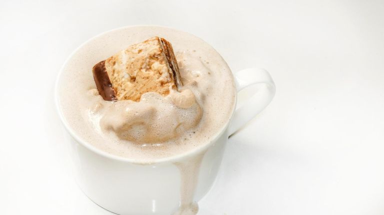 The sb shimmy, one of two hot chocolate offerings at the dessert parlor this season.