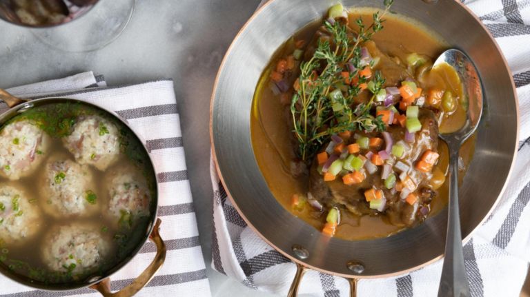 Osteria at Avenue Downtown offers canaderli in brodo with veal cheeks in gremolata sauce on the side -- but only on Wednesdays.