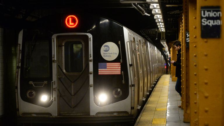 The L line was suspended between Manhattan and Brooklyn during the peak commute&nbsp;Tuesday evening because a person was hit by a train, the MTA said.