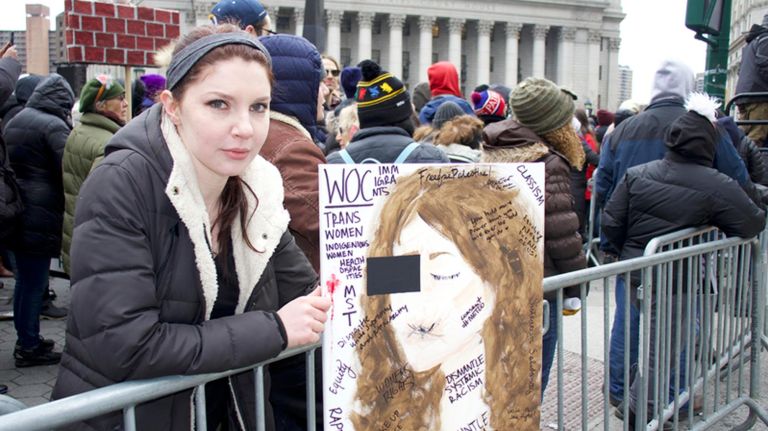 Julia Werner had other Women's Unity Rally participants in Foley Square write why they attended the event on Saturday.