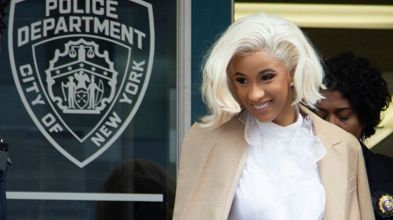 Cardi B leaves the 109th Precinct in Flushing&nbsp;after turning herself in on Monday.&nbsp; &nbsp;