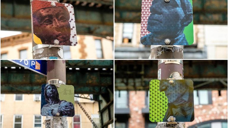 Bushwick students aim to inspire change with 'Brighten Broadway' art project 3 EBC students used historical figures as inspiration for their signs.