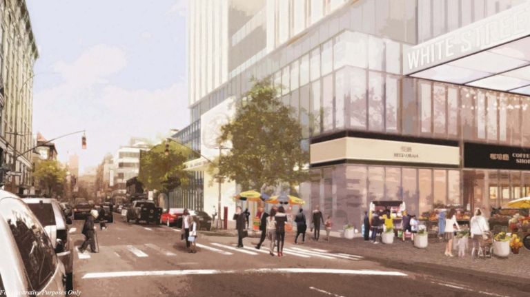 A Manhattan-based jail, shown in a rendering of 124-125 White St. in Manhattan, is part of Mayor Bill de Blasio's proposed borough-based system to replace Rikers Island.