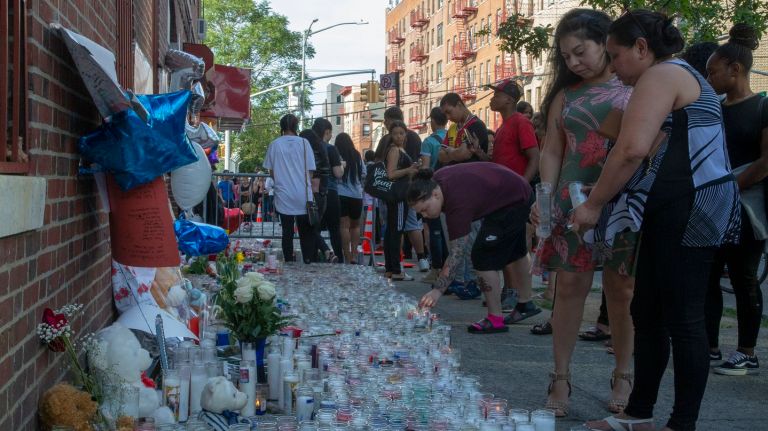 Police in the Bronx are investigating the response of multiple officers who were in the area the night Lesandro Guzman-Feliz was fatally stabbed outside of a bodega, seen here on June 26.