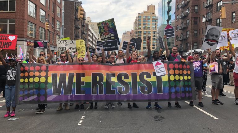 Resistance Contingent at the Pride March in Manhattan on Sunday.