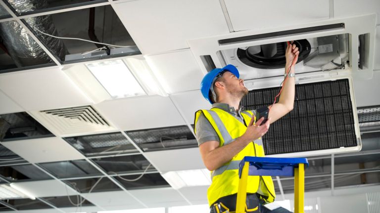 4 keys to staying healthy in open office layouts 1 A well-engineered air conditioning system can help kill viruses and bacteria in the office.