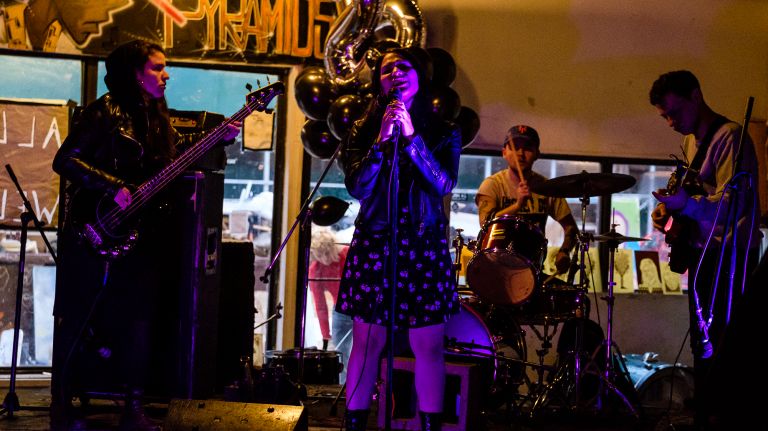 Bushwick’s Silent Barn holds final show 1 Suzy Exposito, lead singer of Shady Hawkins, performs during the farewell event at The Silent Barn on Sunday.