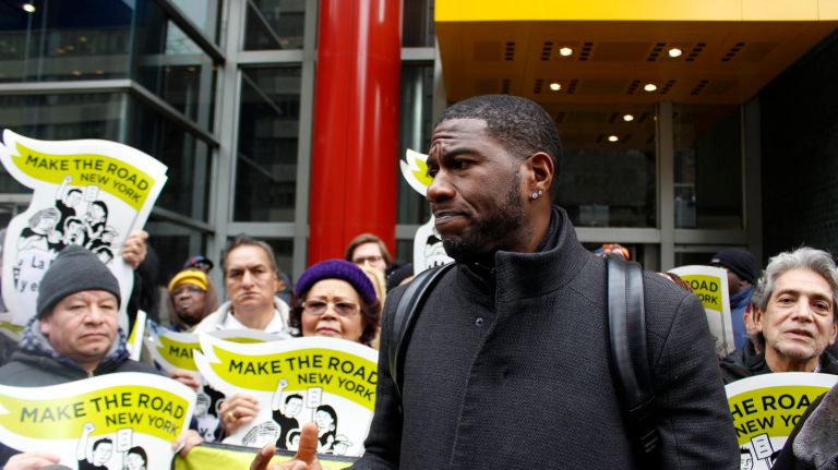 Councilman Jumaane Williams (D-Brooklyn) rallied with tenants and housing advocates to demand Gov. Andrew Cuomo prioritize housing in the state budget outside his office located at 633 Third Ave. on Tuesday, March 27, 2018. 