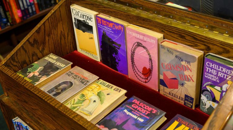 A case with rare books.