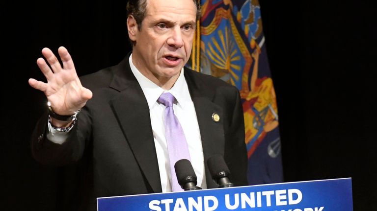 Gov. Cuomo’s budget sets up a federal fight 1 New York Gov. Andrew M. Cuomo delivers his 2018 executive state budget proposal at the Clark Auditorium in Albany, N.Y., on Jan. 16, 2018.