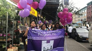 A domestic violence awareness event was held in Harlem on Monday, Oct. 23, 2017.