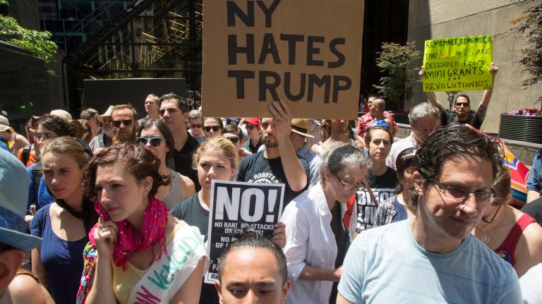 Trump Tower draws protesters, supporters of president on Fourth of July 1 CAIR-NY supporters clashed with pro-Trump supporters at Trump Tower on Tuesday, July 4, 2017 in New York.