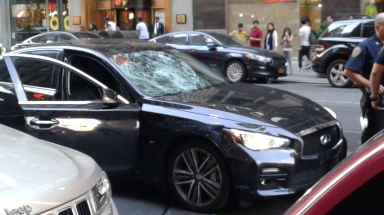 Wrong-way driver hits bicyclist in midtown while fleeing police, NYPD says 1 A drunken driver made a wrong turn on Seventh Avenue, hitting a bicyclist Sunday evening, June 25, 2017, police said.