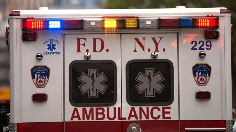 The NYPD said a 3-year-old girl died and three people were injured in a two-car crash on Bruckner Boulevard in the Bronx on Saturday, April 28, 2017. 