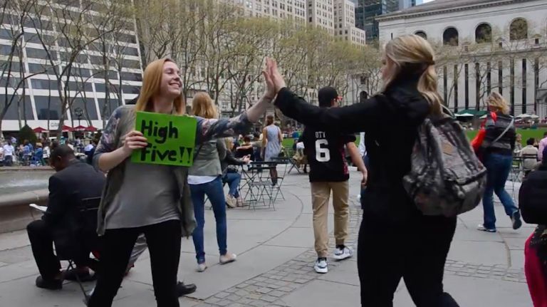 What happens when you try to high-five strangers on the streets of midtown Manhattan? In honor of National High-Five Day, we took part in a little social experiment to see if the stereotype of the 