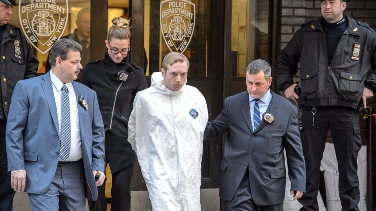 Man stabbed in midtown, suspect turns himself in, NYPD says 1 James Harris Jackson, accused in a racially motivated fatal stabbing in midtown, Manhattan, is escorted by NYPD detectives from the Midtown South Precinct, Wednesday, March 22, 2017.