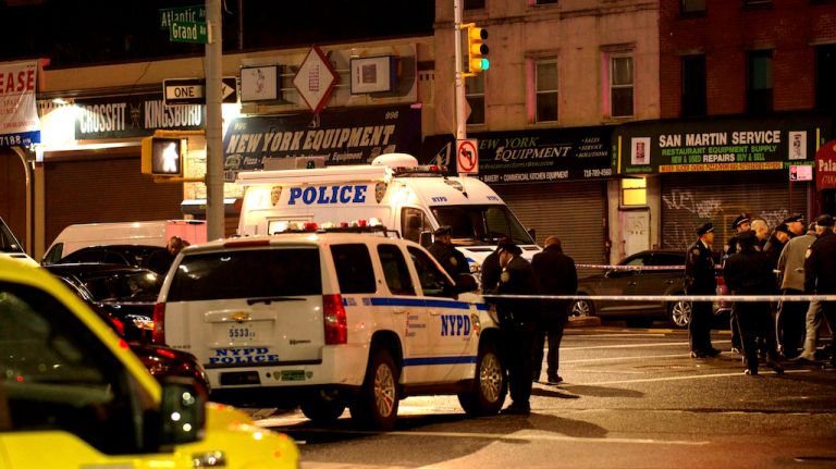 There were two police-invovled shootings within about six hours of each other in Brooklyn starting late Tuesday, Jan. 3, 2017, police said. The second occurred on Atlantic Avenue in Crown Heights, seen above.
