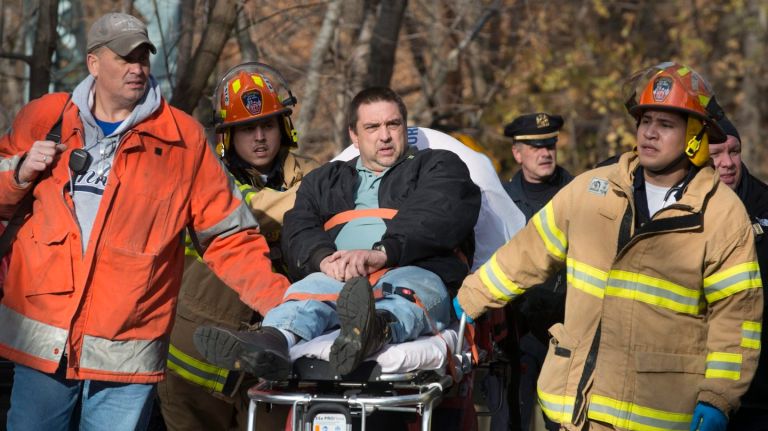 Metro-North engineer in fatal 2013 derailment sues MTA for millions 1 Former Metro-North engineer William Rockefeller, shown above on a stretcher after the train he was operating crashed in 2013, has sued the MTA and seeks $10 million in damages.