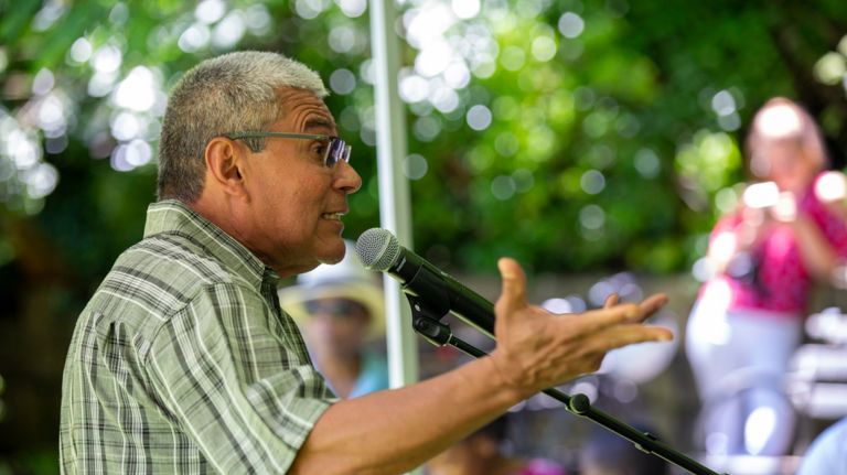 Roberto Garay, who has a doctorate in political science, teaches his course,Political Ideologies in Latin America.