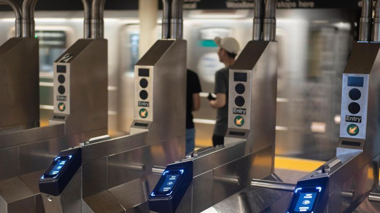The OMNY payment system launched at the uptown Astor Street 6 subway station in Manhattan in May. 