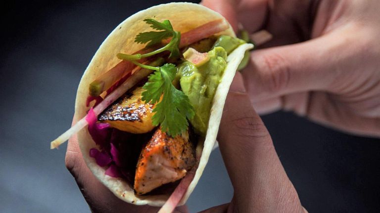 Seamore's Blackened Salmon Taco