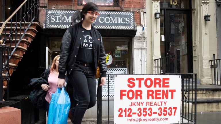 St. Marks Comics closes in East Village after 36 years 1 Carta Monir leaves St. Mark's Comics after making a purchase on the store's final day of business on Sunday. The comic store, which opened in 1983, is closing its doors for good.