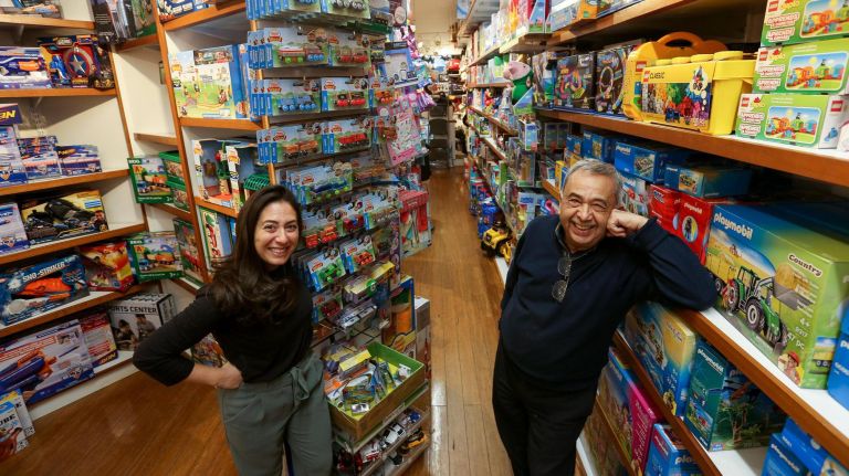 How parents are holiday shopping in a post-Toys R Us world 2 Father and daughter owners, Judy and Ezra Ishayik, at Mary Arnold Toys, at 1178 Lexington Ave. Ezra said that they focus on offering a wide selection of toys and good customer service to maintain a repeat customer base.