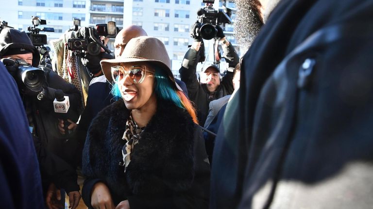 Cardi B arrives for her arraignment for assault charges at the Queens Criminal Court House Dec. 7, 2018.