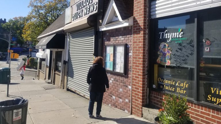On the Kew Gardens Overpass&nbsp;near a retail space, vacant storefronts are in plain view. Local merchants say some storefronts have been vacant for years.
