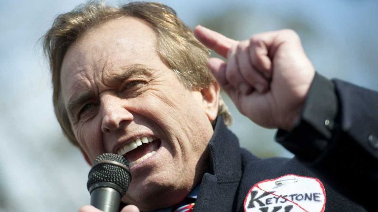 Robert Kennedy Jr. protests against Keystone XL Pipeline at Lafayette Park in Washington, DC. on Feb. 13, 2013.