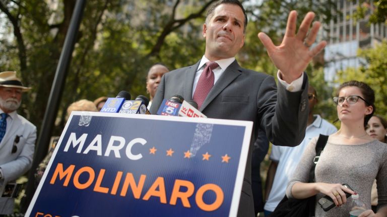 Save the MTA by eliminating ‘waste, fraud and abuse,’ Molinaro says 1 Marc Molinaro the Republican candidate for governor, unveils his plan to fix the MTA Tuesday at City Hall.