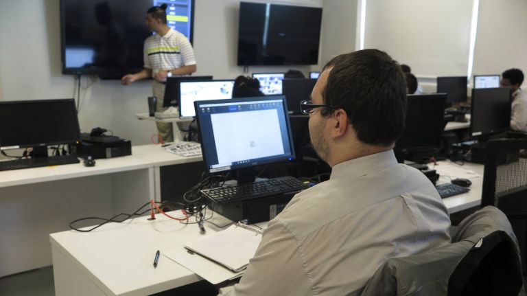 The Union Square Tech Training Center will offer trainings from companies like Per Scholas. Above, students attend a class Tuesday at Per Scholas' center in Bedford-Stuyvesant.