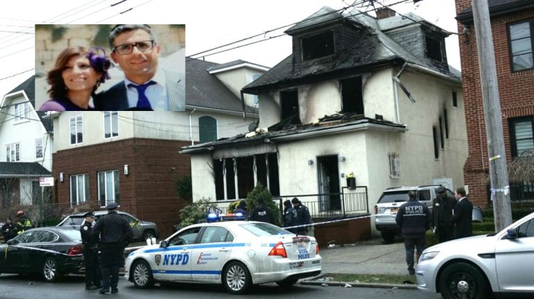 A fire in Sheepshead Bay killed Aliza Azan, pictured top left, and three of her children on Monday, Dec. 18, 2017, police said. Her husband, Yosi, also pictured, survived.