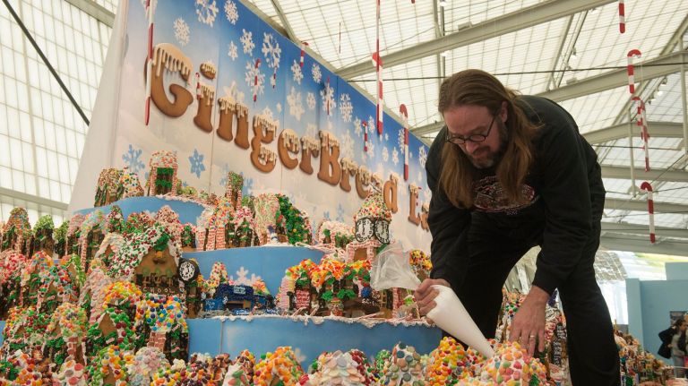 GingerBread Lane, comprised of 1,320 separate buildings, is the creation of Jon Lovitch, 41,  who is going for another Guinness World Record this year. GingerBread Lane is on display  at the New York Hall of Science in Corona, Queens.