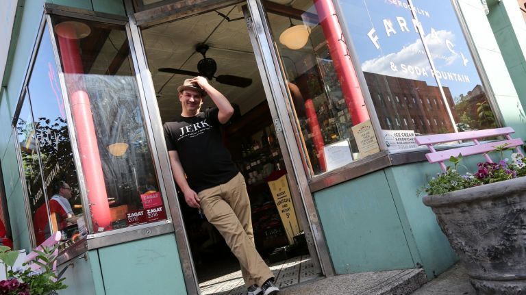 Pete Freeman, co-owner of the Brooklyn Farmacy & Soda Fountain  in Carroll Gardens,  built his joint from a shuttered pharmacy.
