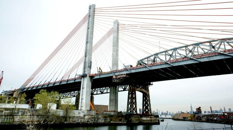 The sleek new Kosciuszko  Bridge stands in stark contrast to the gritty history that shaped the original Kosciuszko and the changing neighborhood below. 