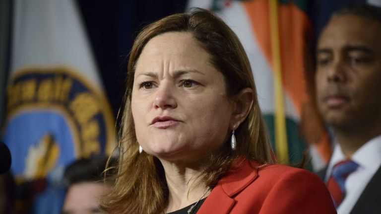 New York City Council Speaker Melissa Mark-Viverito during a news conference at City Hall on April 29, 2014.