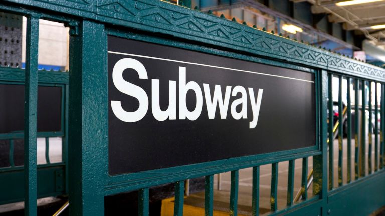 NYC subways get a little quieter as exit door alarms are silenced 1 An entrance to a subway station.
