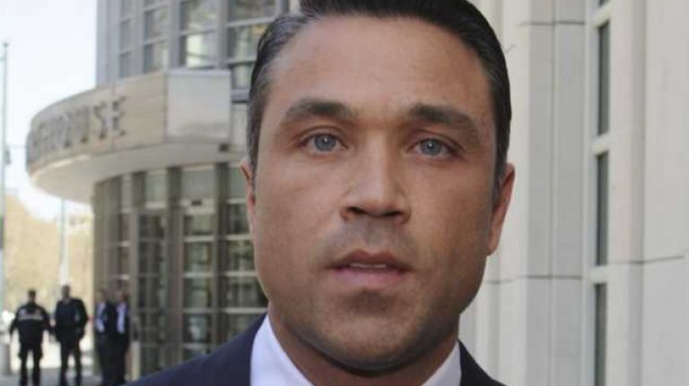 Rep. Michael Grimm (R-Staten Island) leaves federal court in Brooklyn on Monday, April 29, 2014.