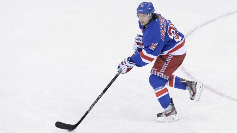 Mats Zuccarello skates with the puck against the Colorado Avalanche in the second period on Tuesday, Feb. 4, 2014.